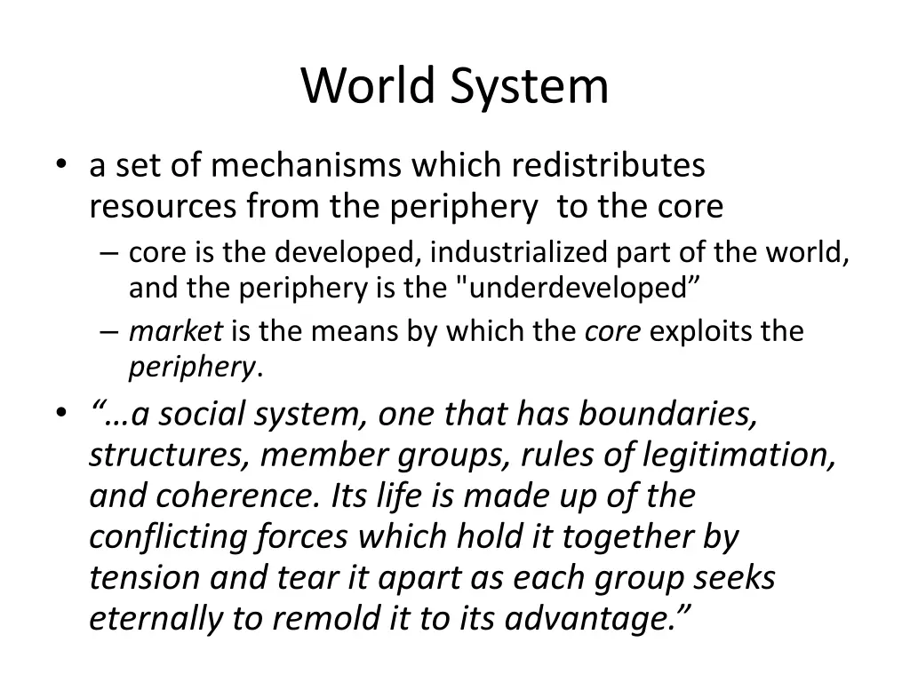 world system