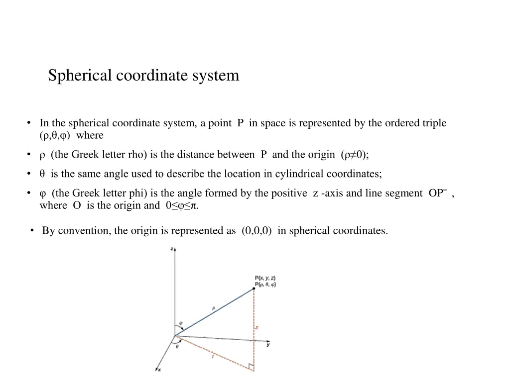 spherical coordinate system