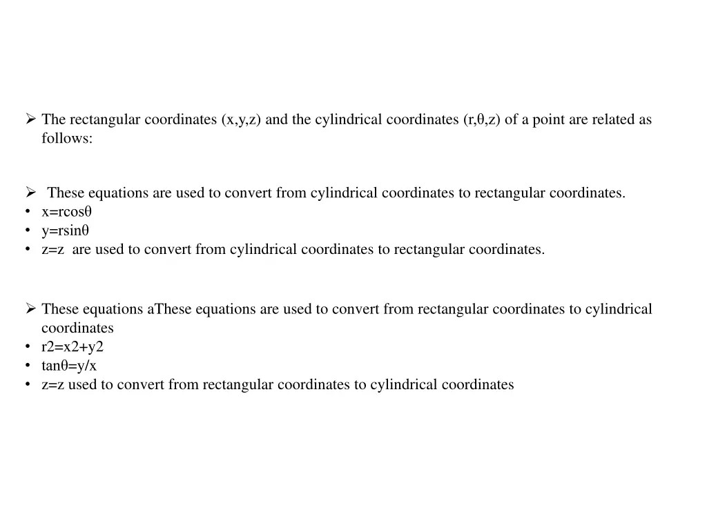 the rectangular coordinates