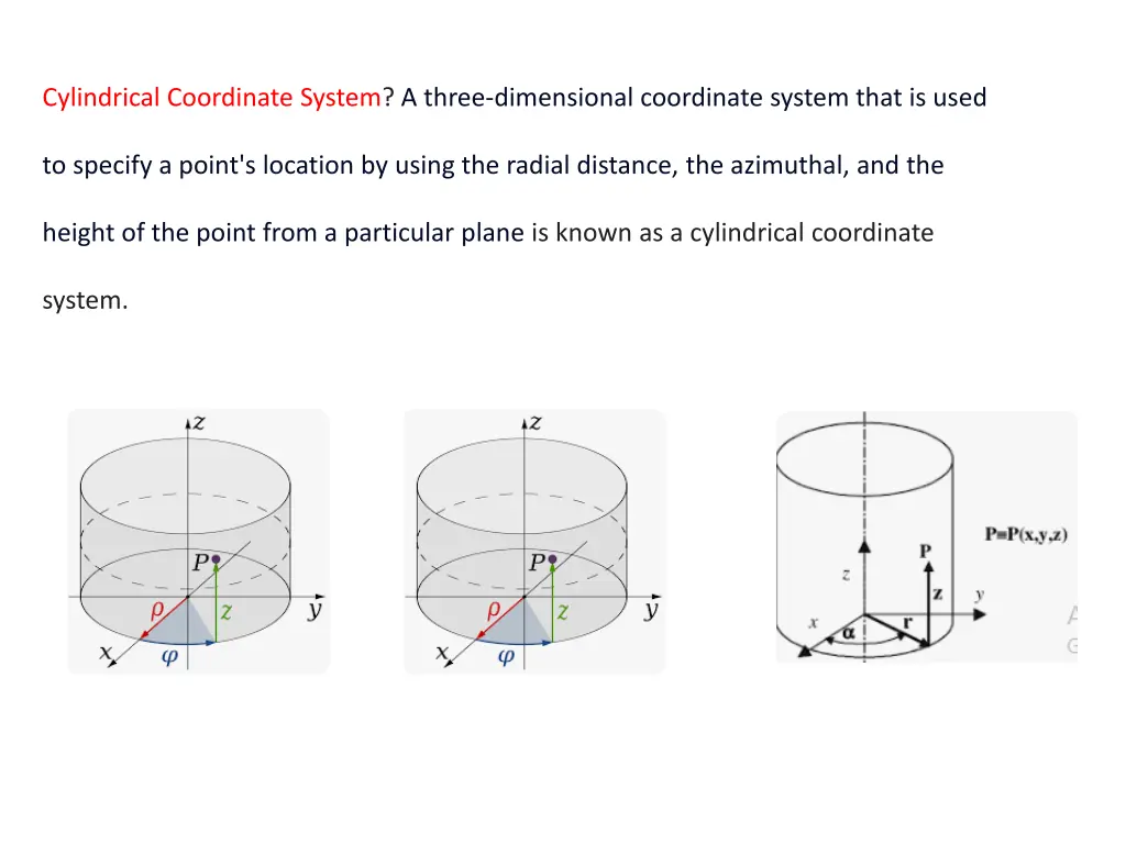 cylindrical coordinate system a three dimensional