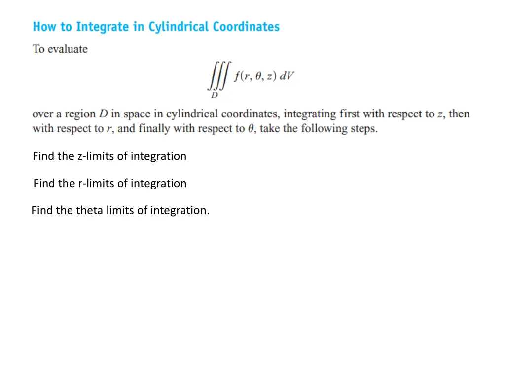 find the z limits of integration