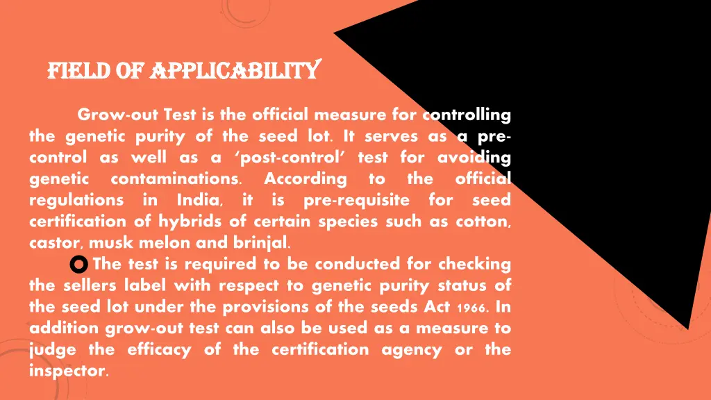 field of applicability field of applicability