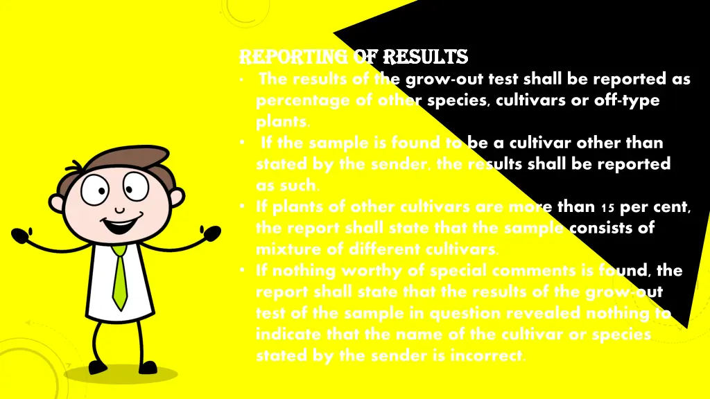 reporting of results reporting of results