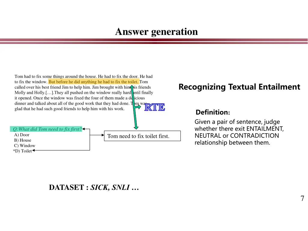 answer generation