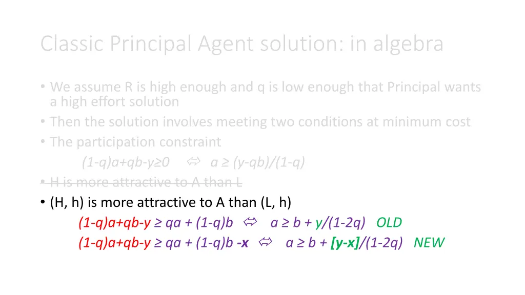 classic principal agent solution in algebra 2