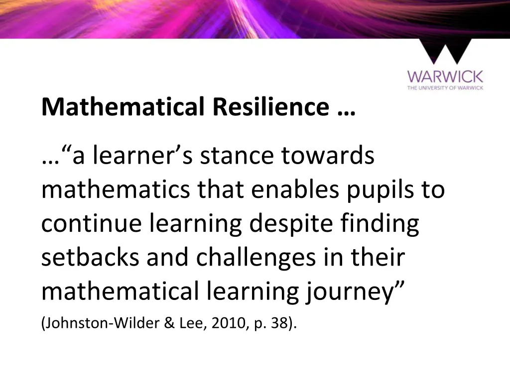 mathematical resilience