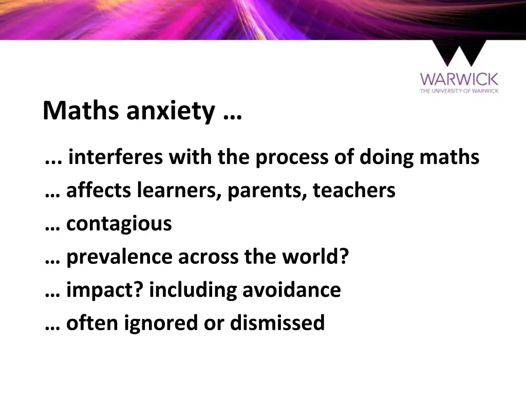 maths anxiety