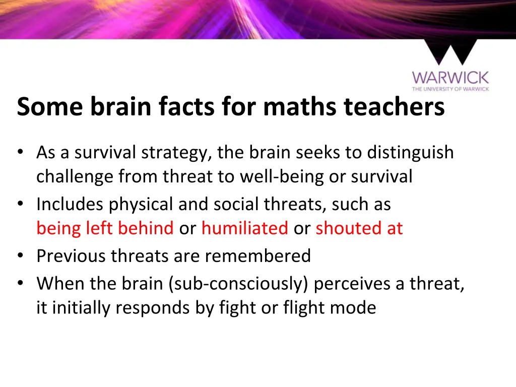 some brain facts for maths teachers
