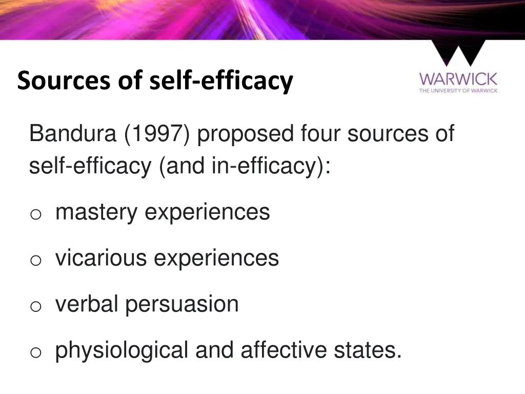 sources of self efficacy