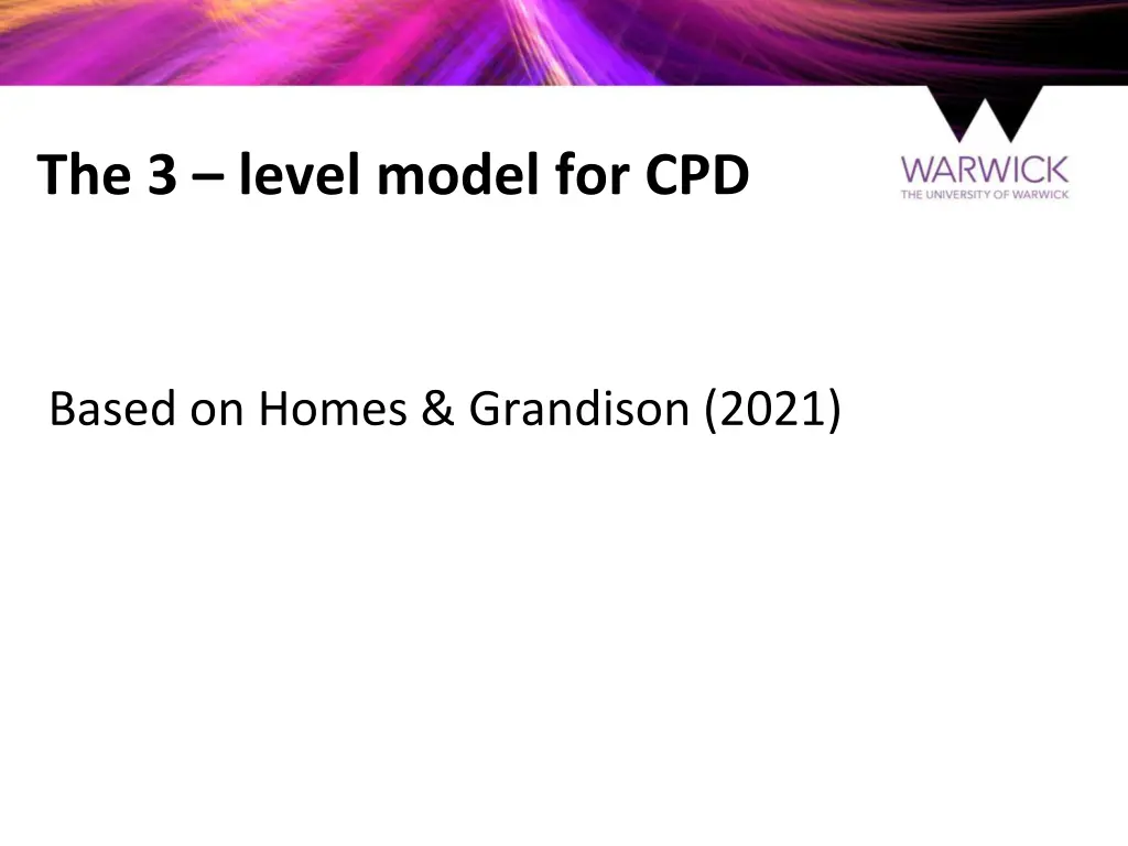 the 3 level model for cpd