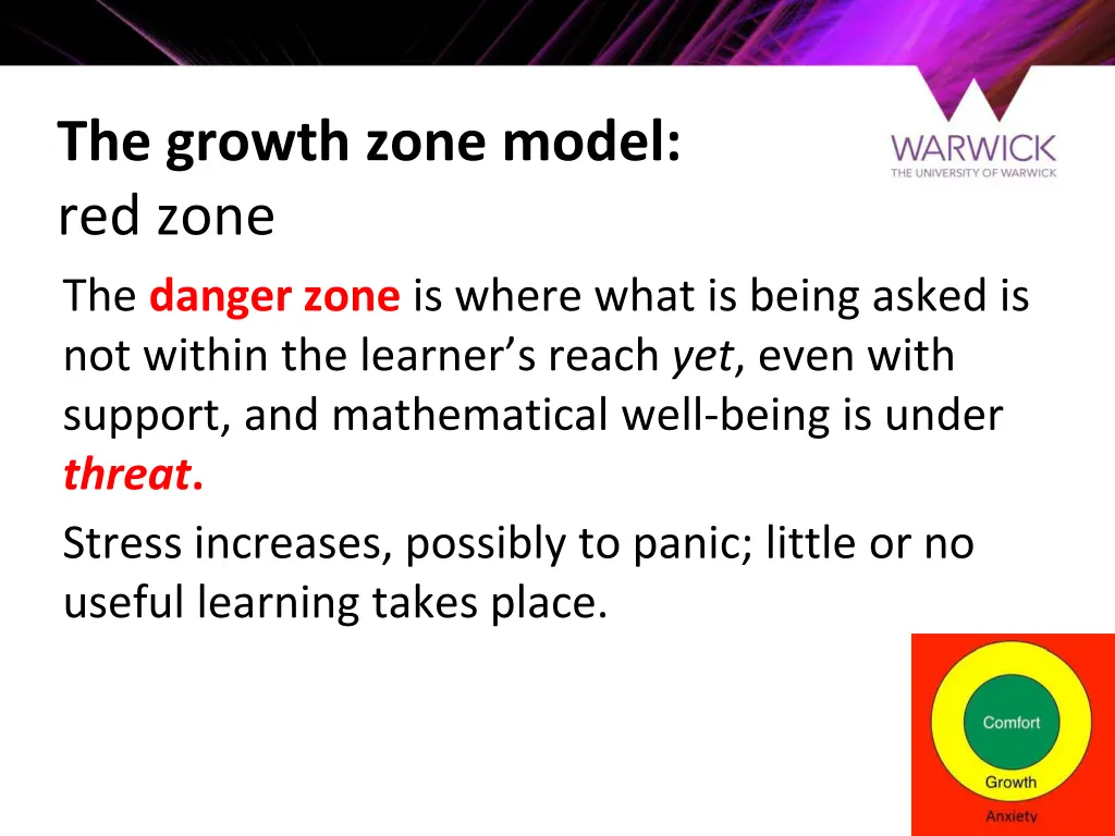 the growth zone model red zone the danger zone