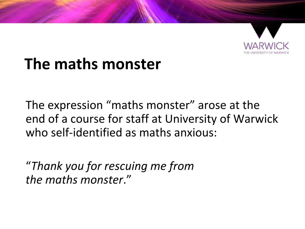 the maths monster