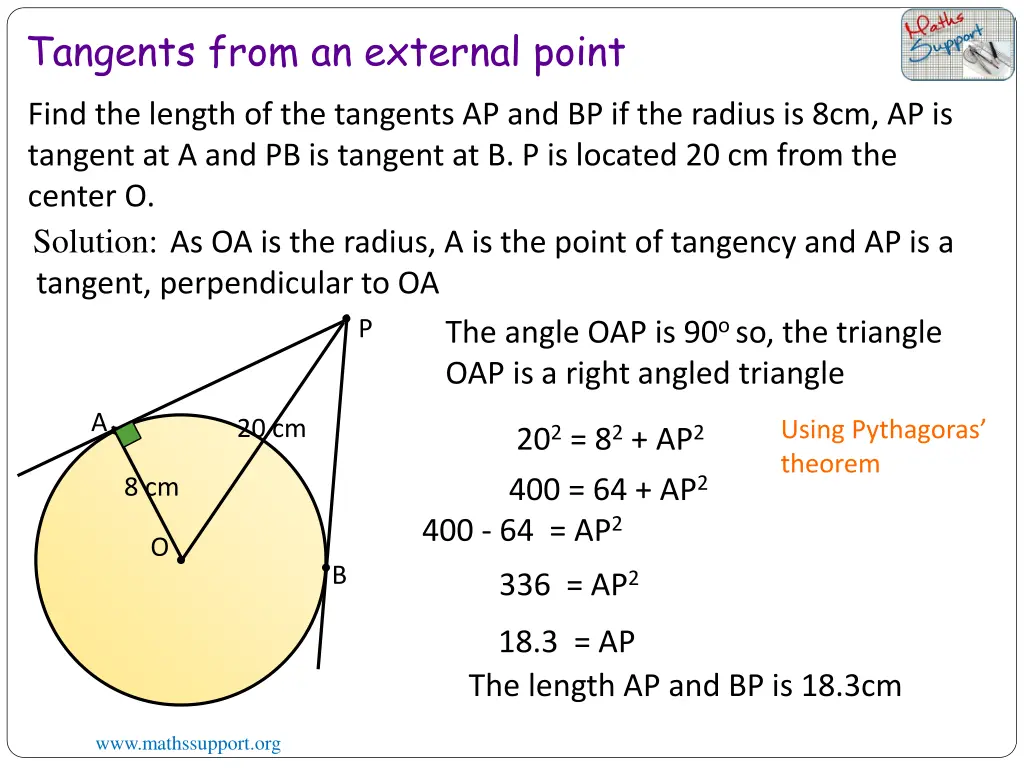 tangents from an external point 1