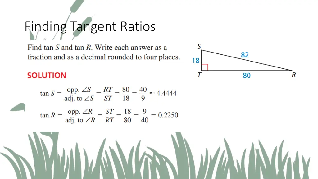 finding tangent ratios