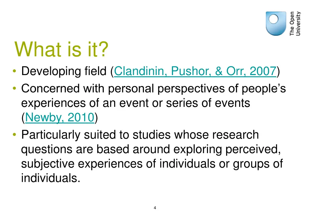 what is it developing field clandinin pushor