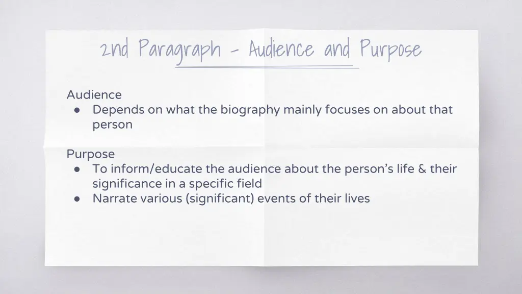 2nd paragraph audience and purpose