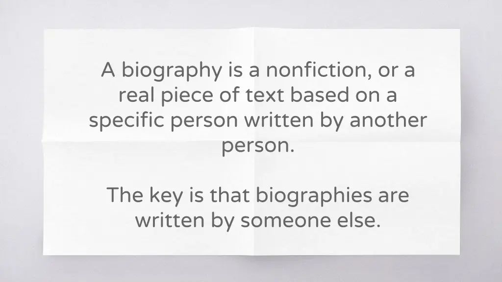 a biography is a nonfiction or a real piece