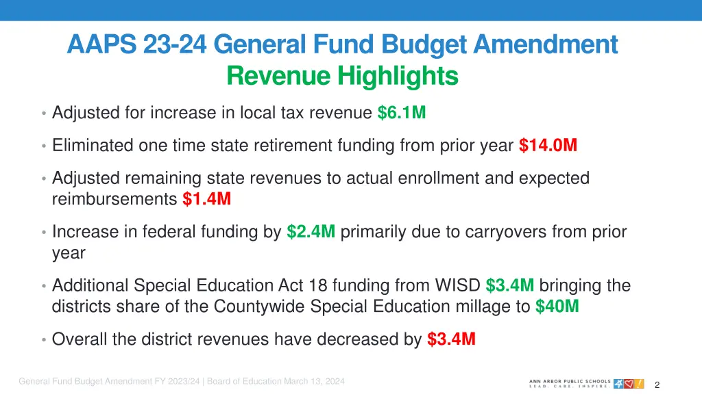 aaps 23 24 general fund budget amendment revenue