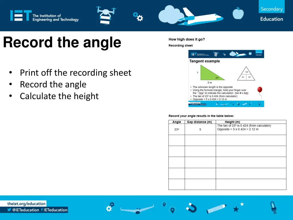 record the angle