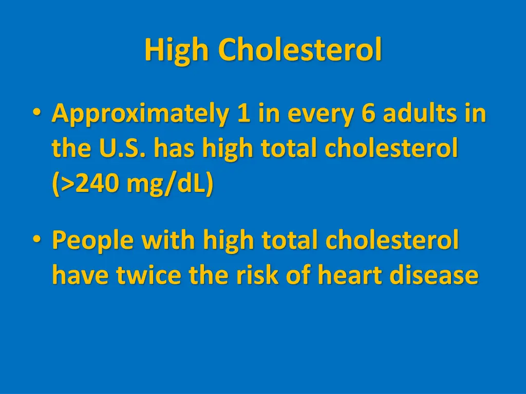 high cholesterol