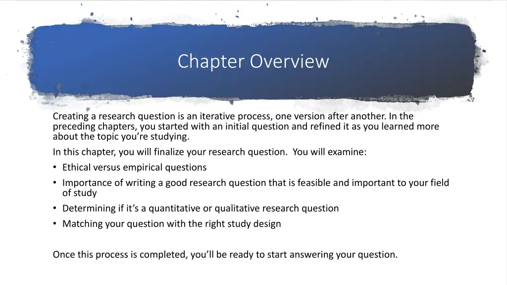 chapter overview
