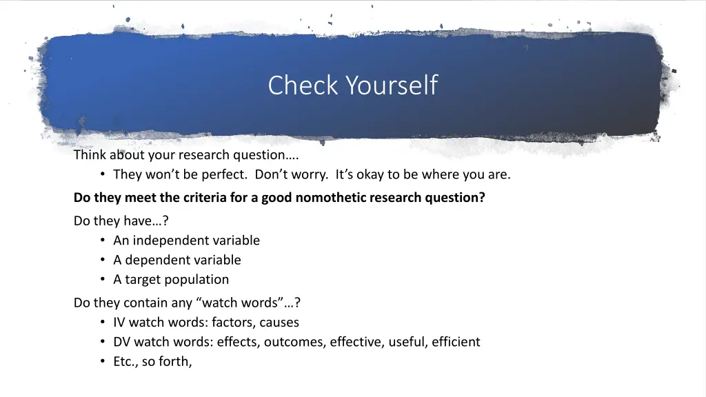 check yourself