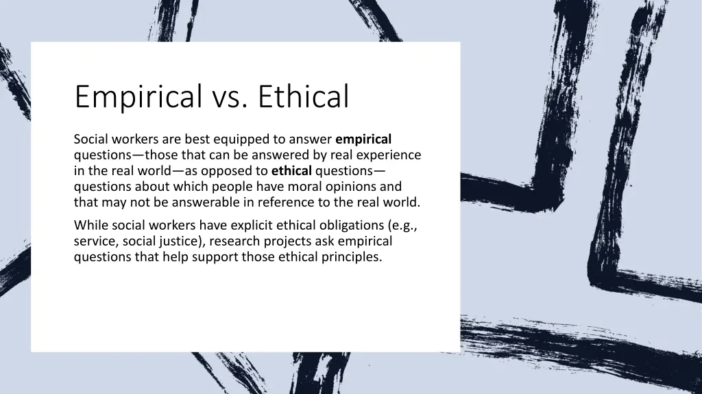 empirical vs ethical
