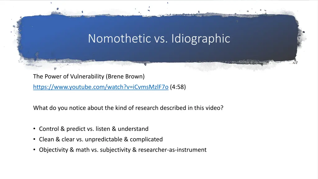 nomothetic vs idiographic