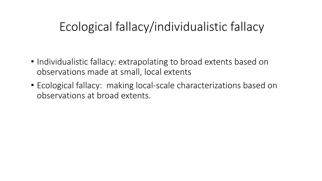ecological fallacy individualistic fallacy