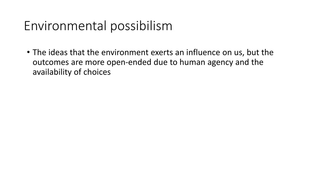 environmental possibilism