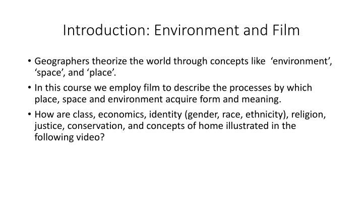 introduction environment and film