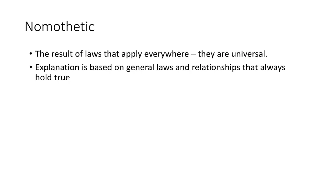 nomothetic