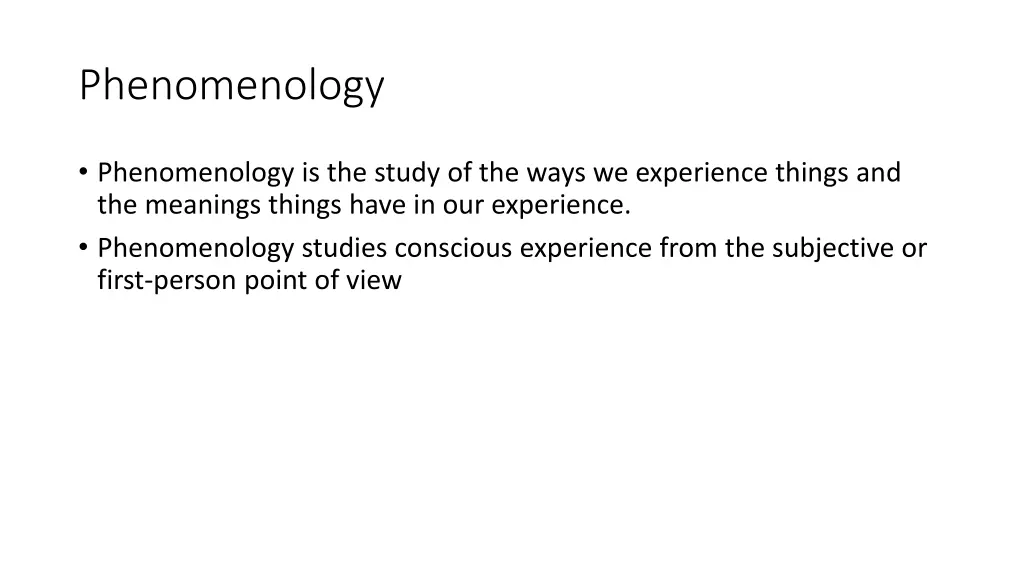 phenomenology