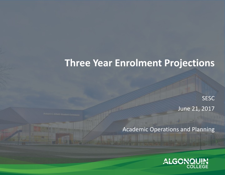 three year enrolment projections