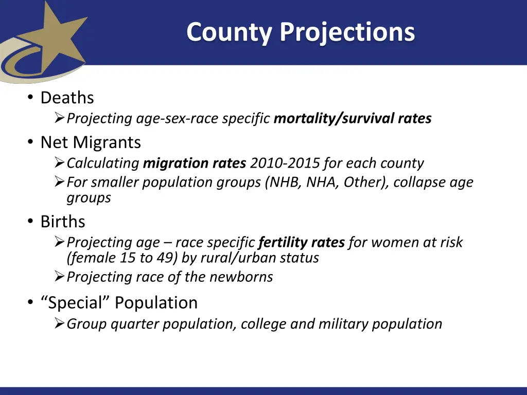 county projections