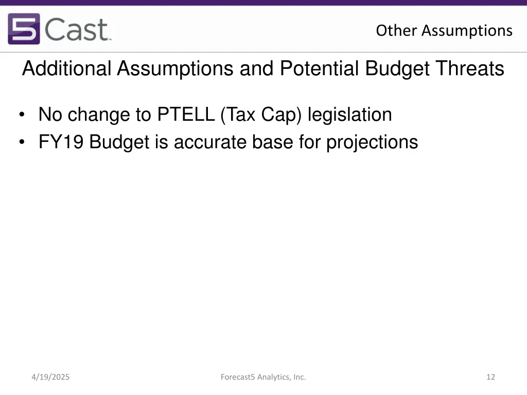 other assumptions