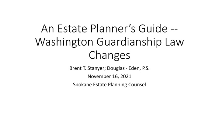 an estate planner s guide washington guardianship