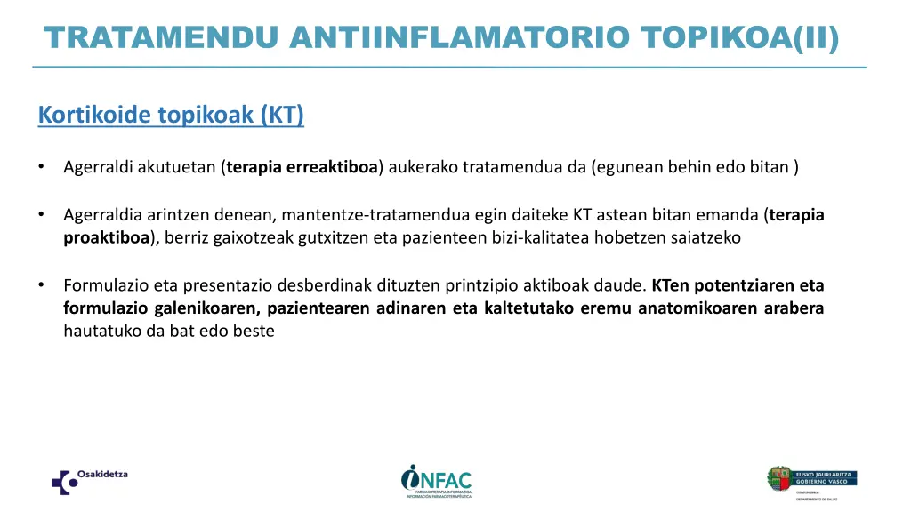 tratamendu antiinflamatorio topikoa ii