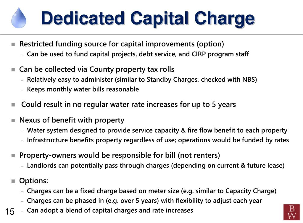 dedicated capital charge