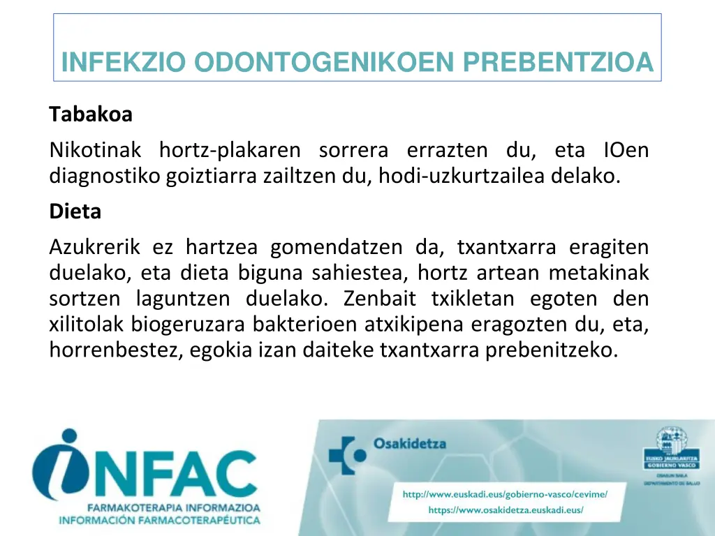 infekzio odontogenikoen prebentzioa