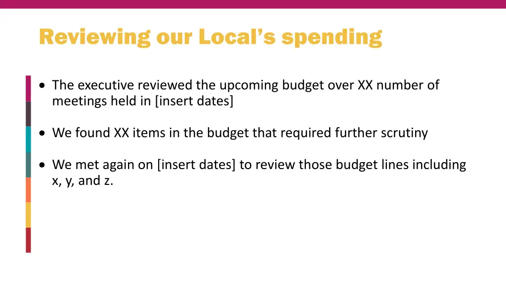 reviewing our local s spending