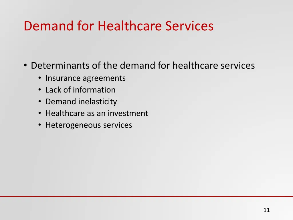 demand for healthcare services