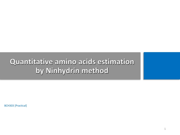 quantitative amino acids estimation by ninhydrin