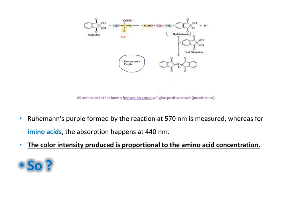 ruhemann s purple formed by the reaction