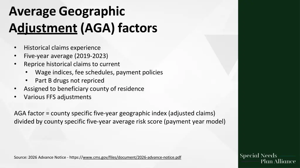 average geographic adjustment aga factors