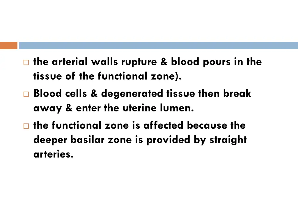 the arterial walls rupture blood pours
