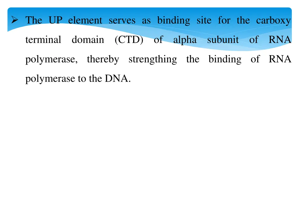 the up element serves as binding site
