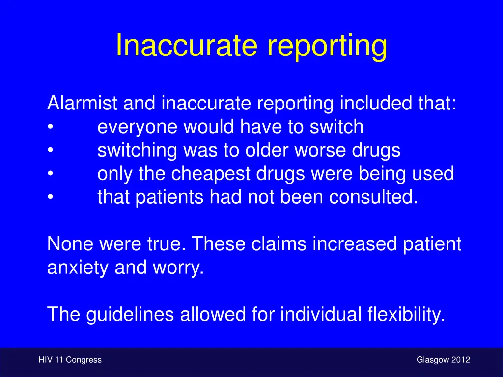 inaccurate reporting
