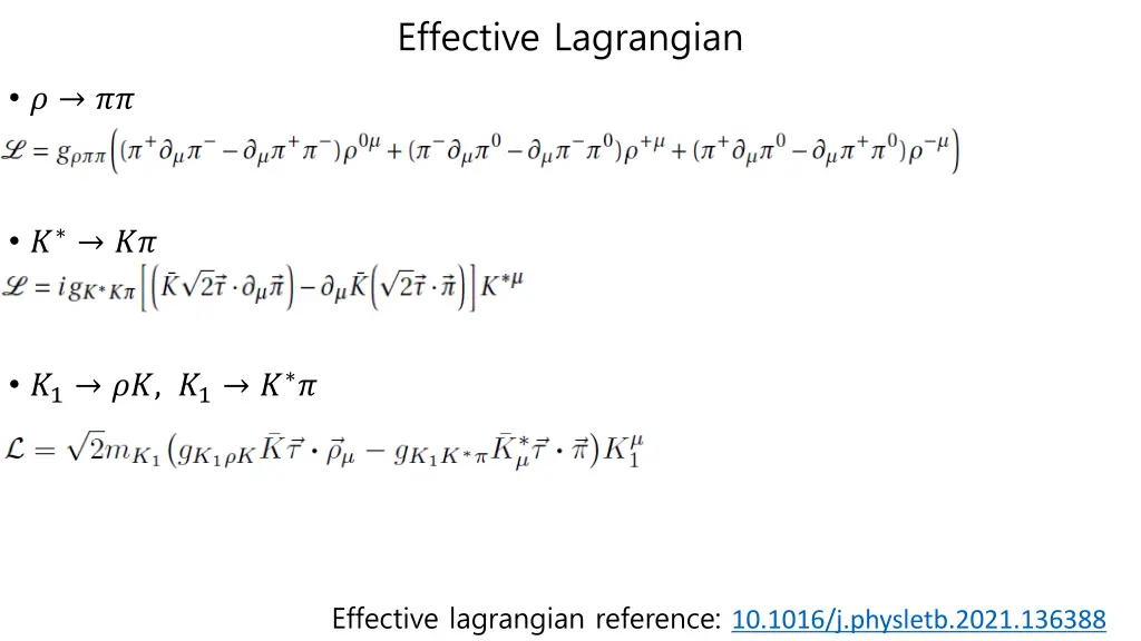 effective lagrangian