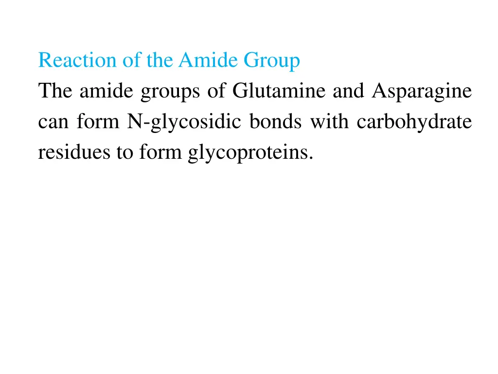 reaction of the amide group the amide groups